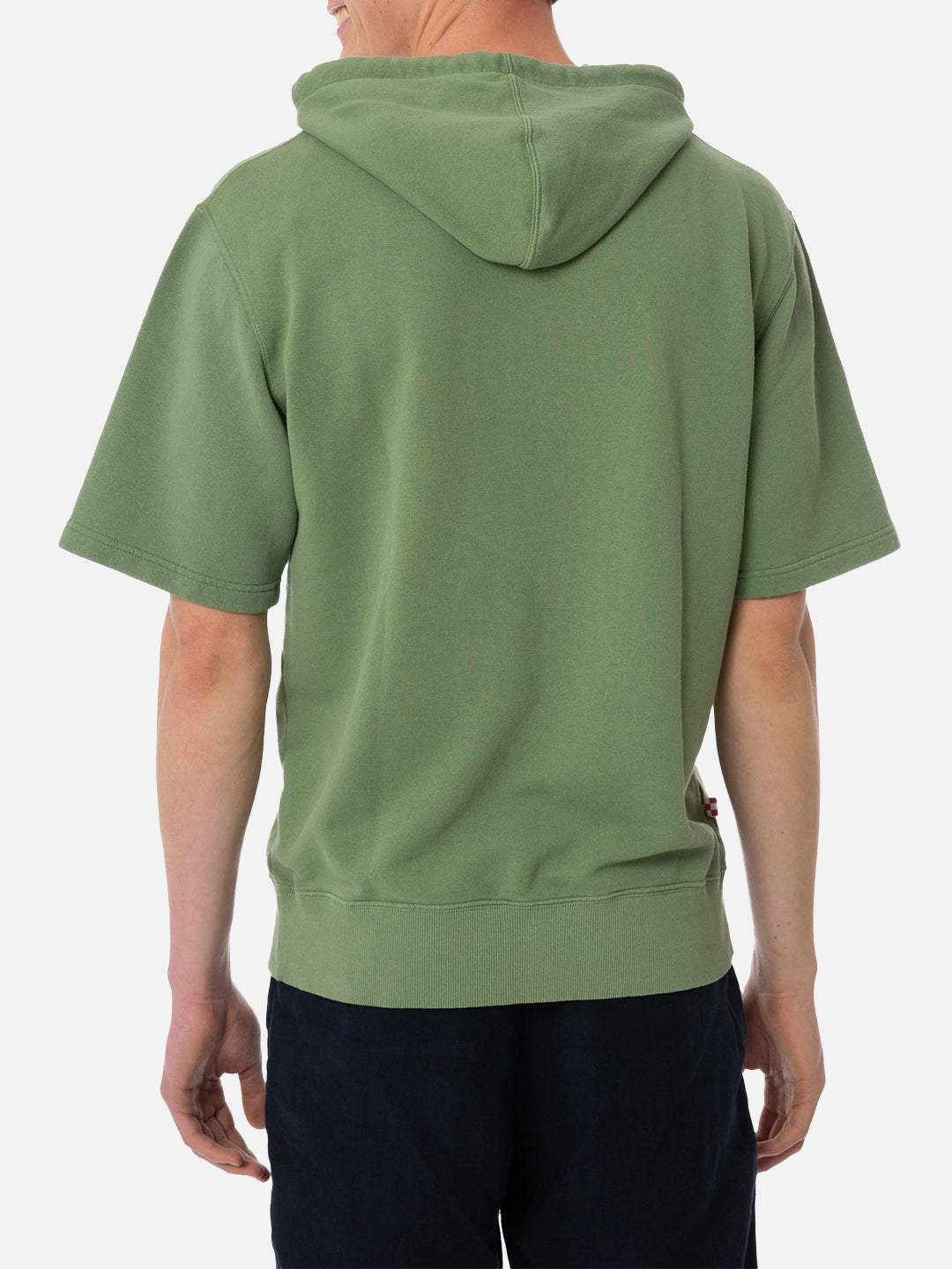 Man Short Sleeve Hoodie Sweatshirt