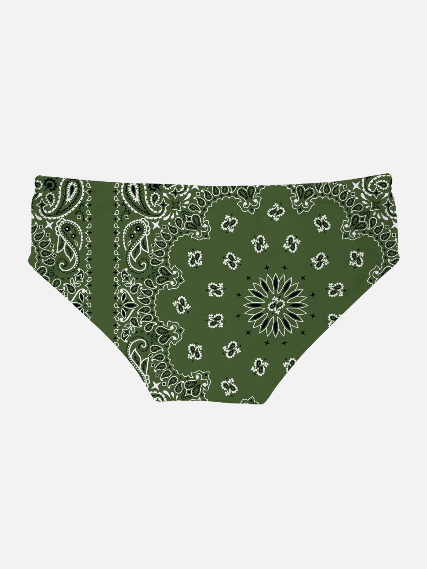 Man Swim Briefs With Military Green Bandanna Print Brief / Slip