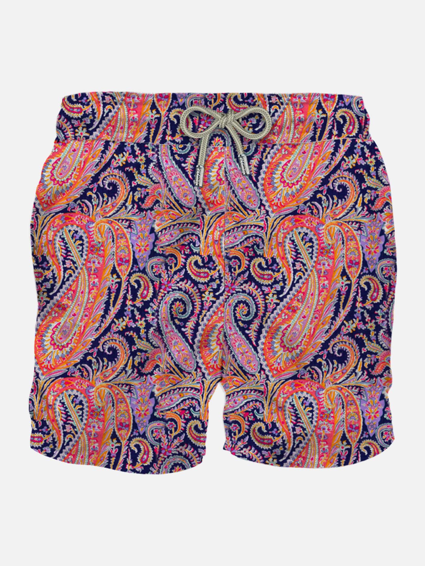 Man Classic Swim Shorts With Paisley Print | Liberty Special Edition Orange Swimshort