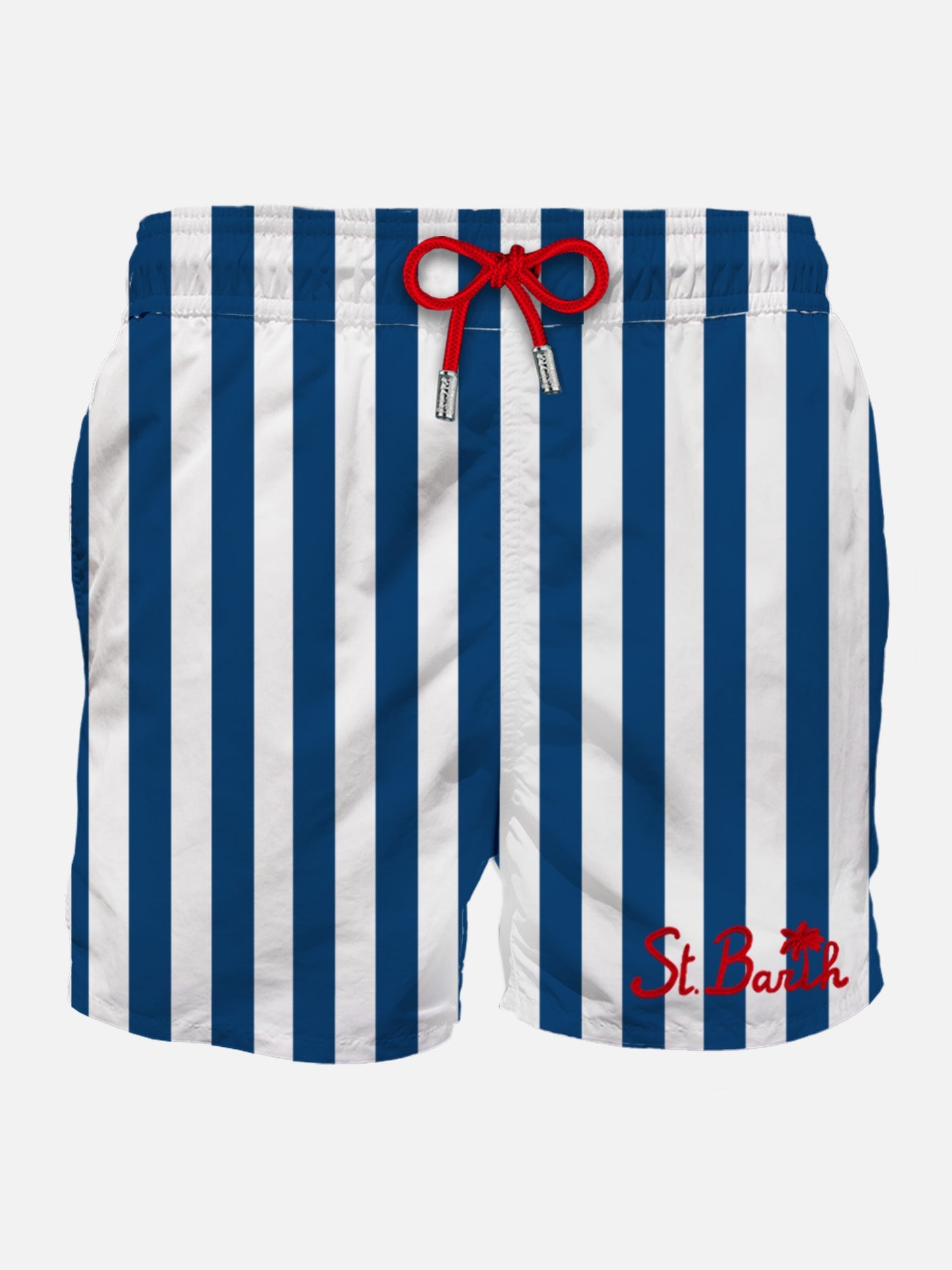 Man Classic Swim Shorts With White And Blue Stripes Swimshort