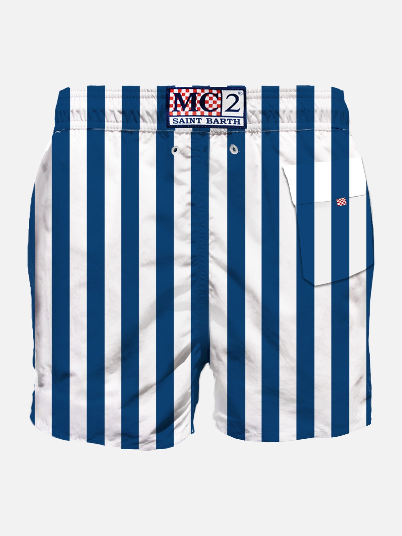 Man Classic Swim Shorts With White And Blue Stripes Swimshort