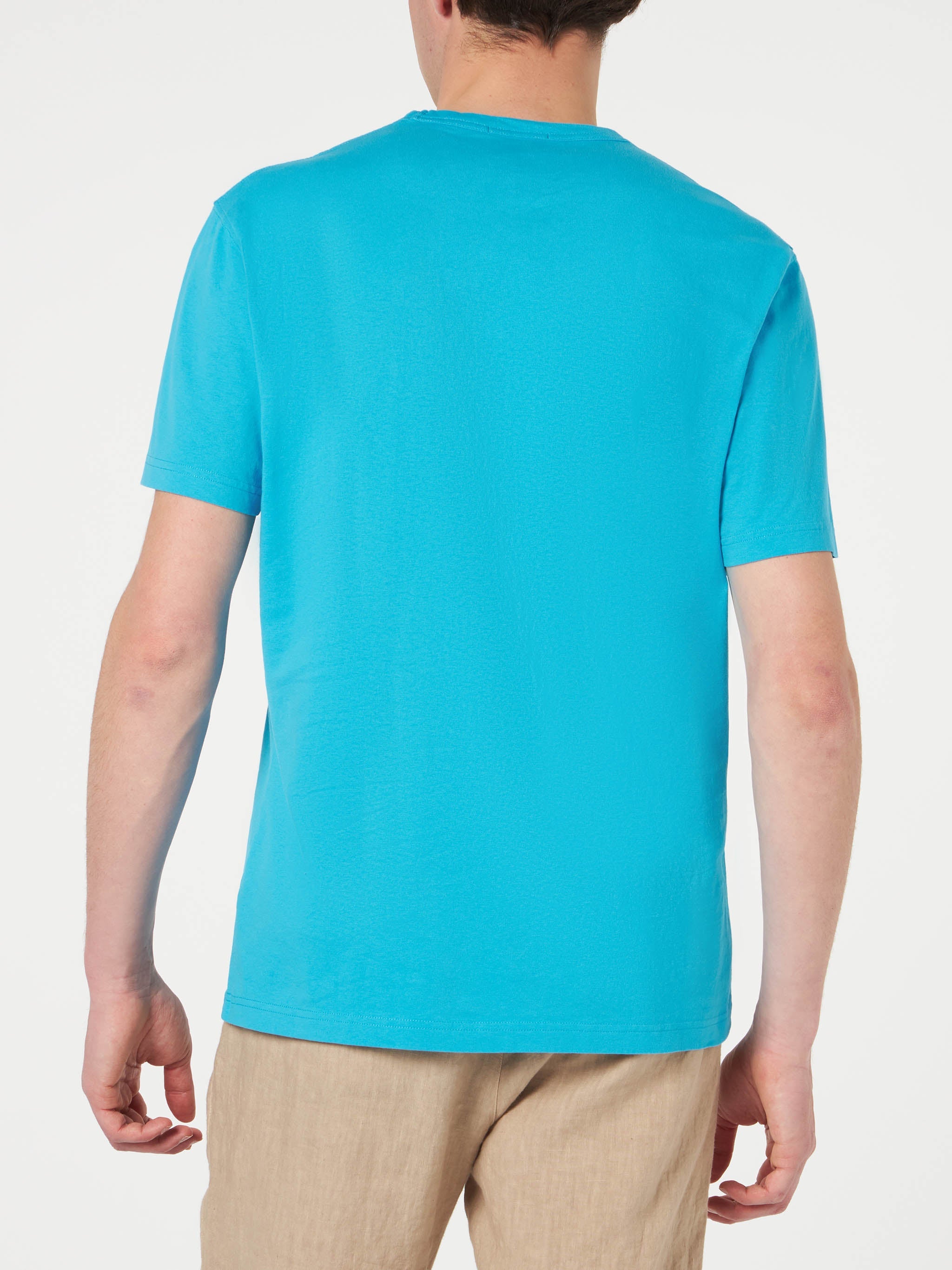 Man Light-Blue Cotton T-Shirt Sky