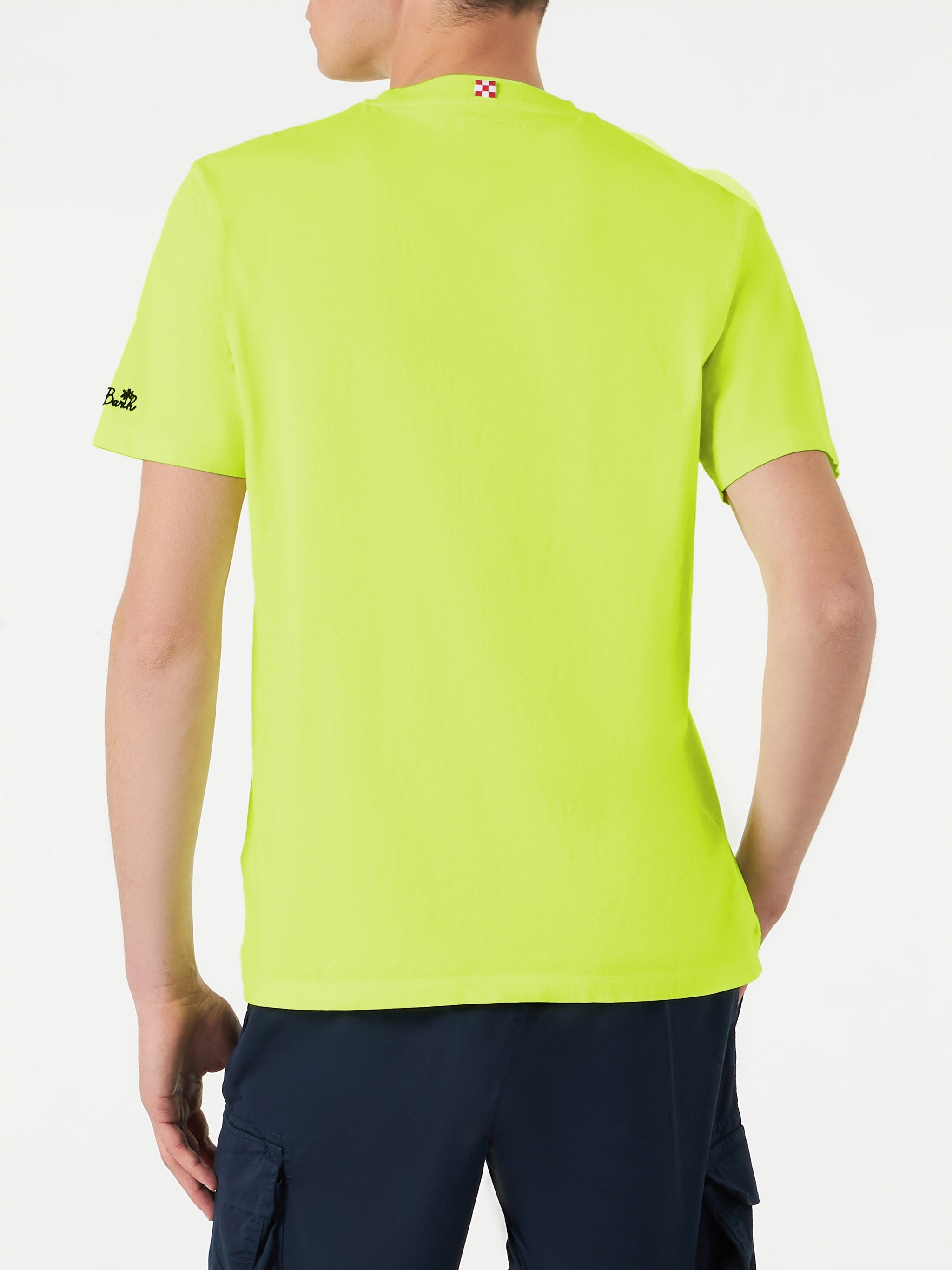 Man T-Shirt With King Of The Beach Embroidery Yellow