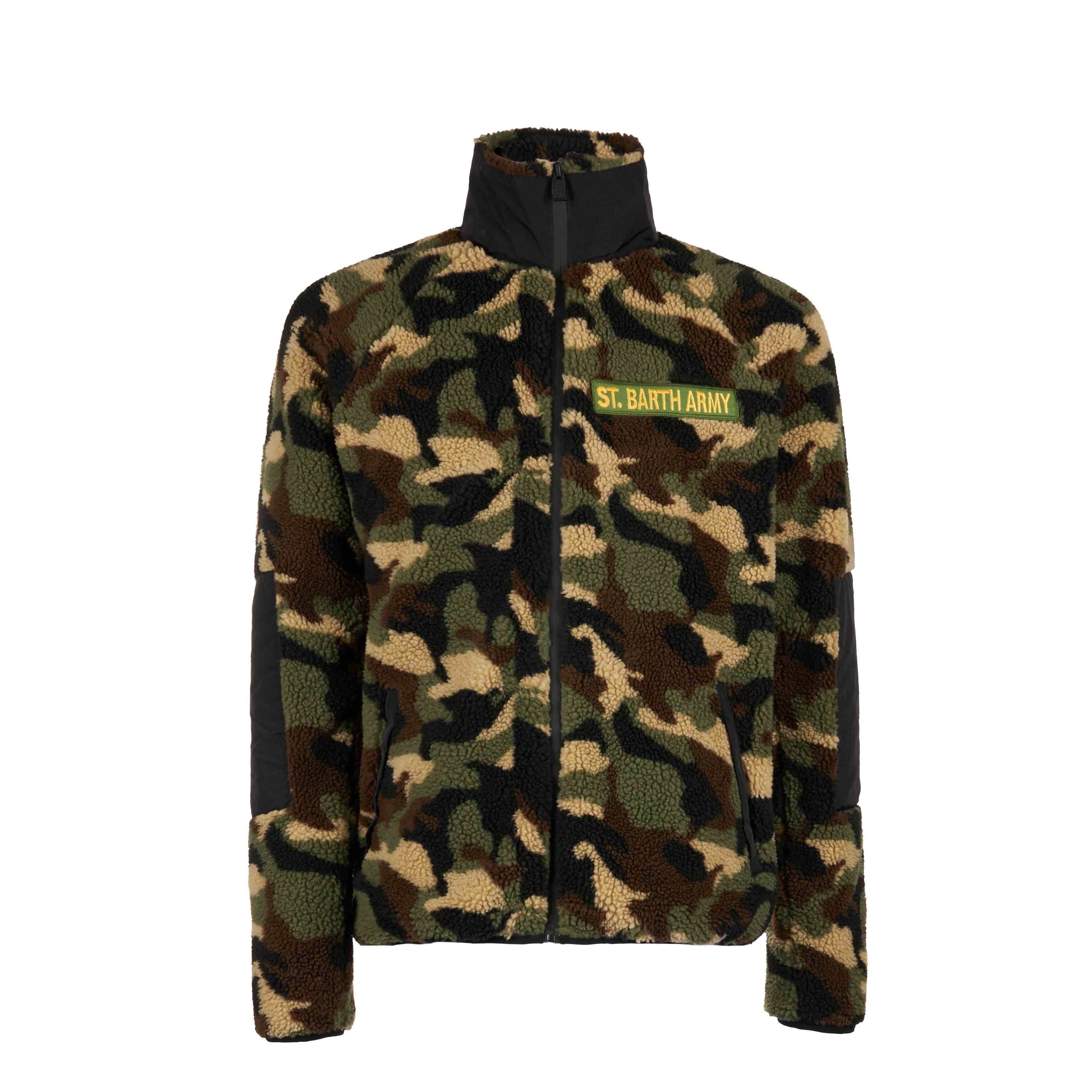 Sherpa Jacket With Patch Green