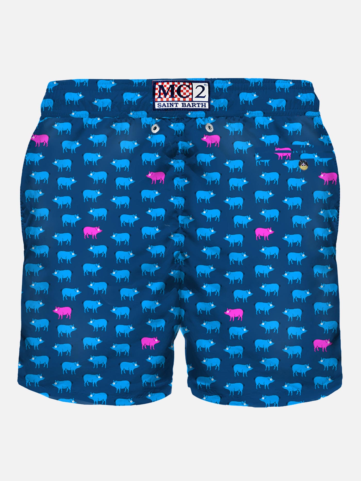 Man Light Fabric Swim Shorts With Pigs Print Swimshort