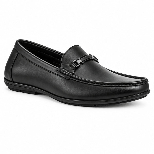 Ike Behar Mens Black Bit Slip-On Loafers