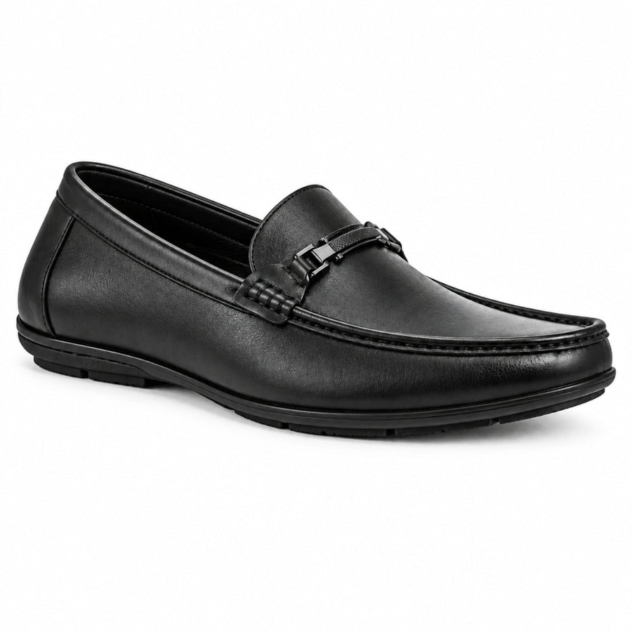 Ike Behar Mens Black Bit Slip-On Loafers