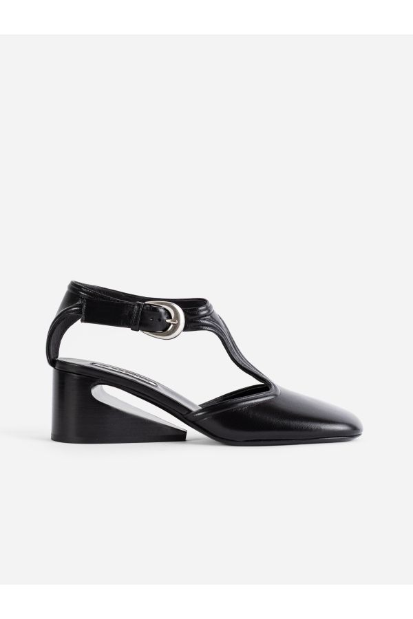 Jil Sander Leather mary jane heel in black