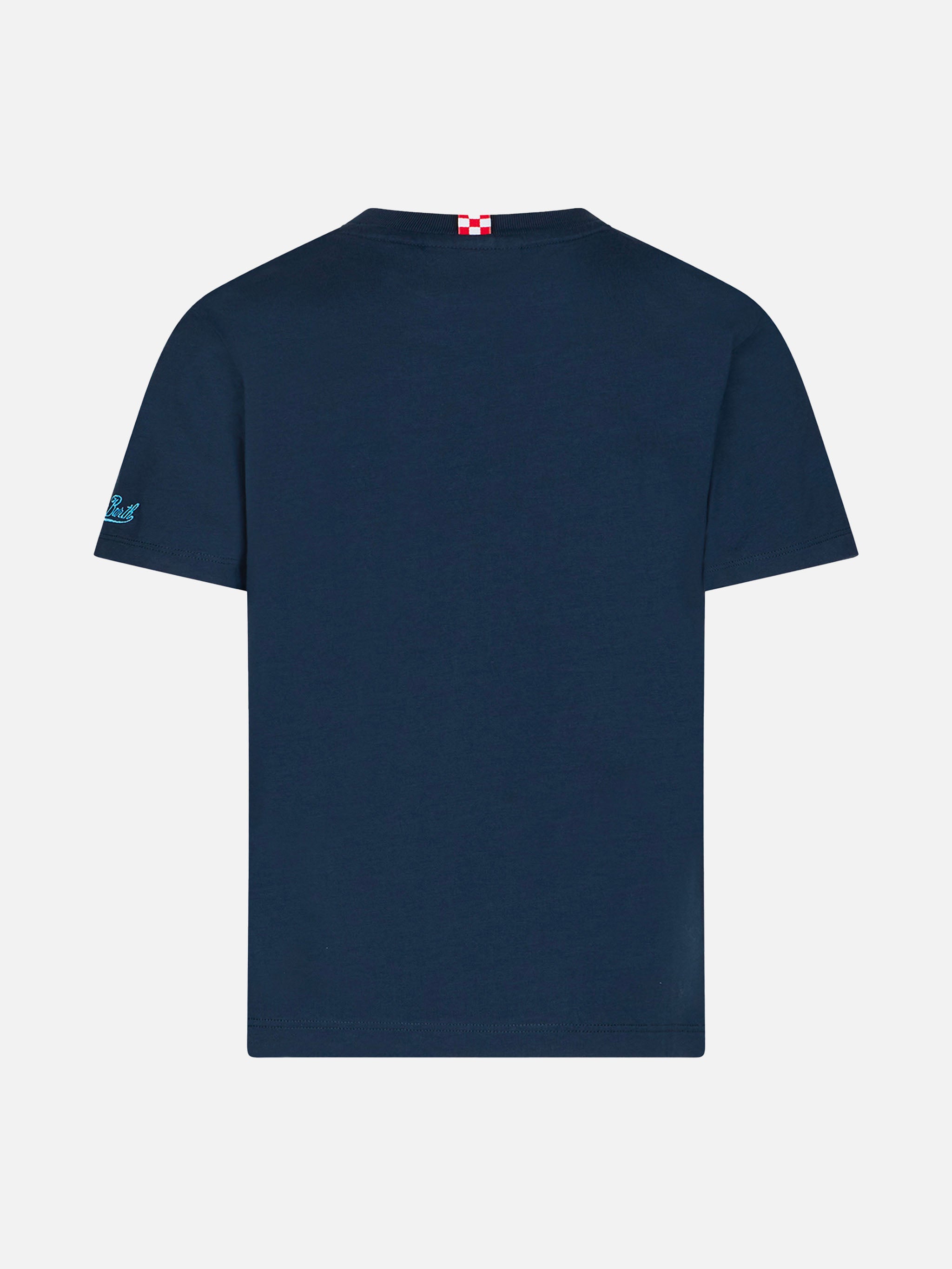 Boy Cotton T-Shirt With St. Barth Champion Minions Print | Special Edition Blue