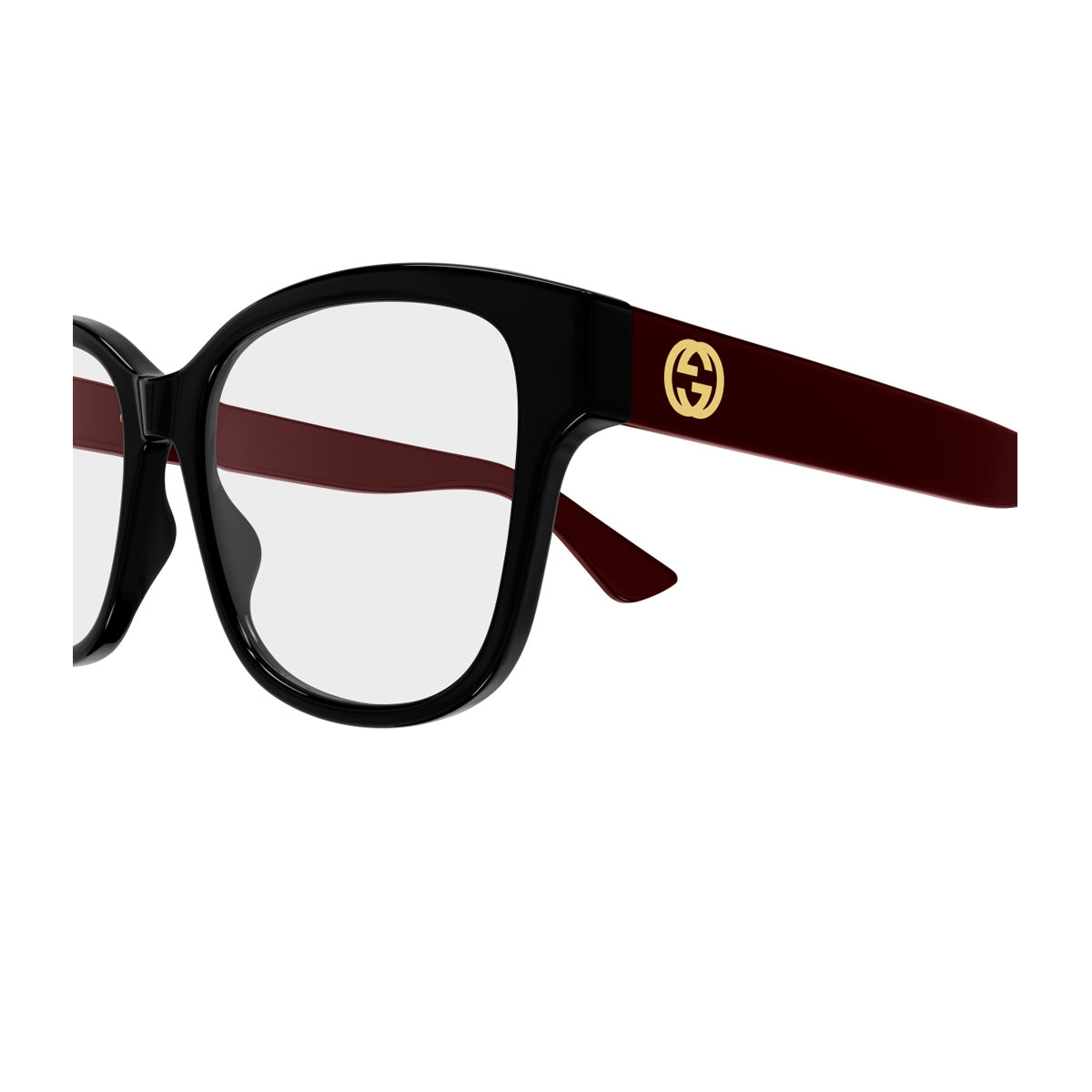 Gucci GG1340O Linea Emblem 009 Black Burgundy Nero Injected Occhiali Da Vista