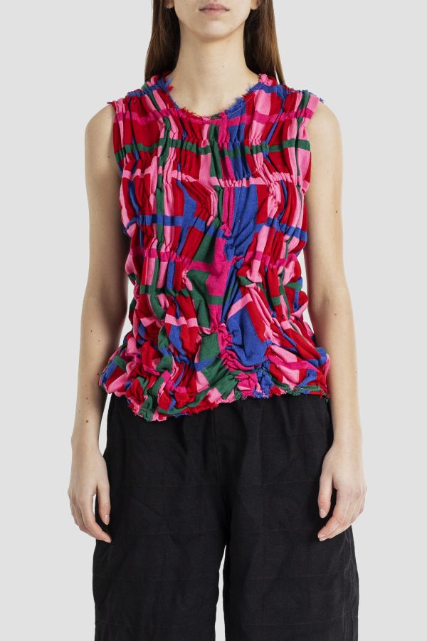 Comme des Garçons Polyester tank top in red