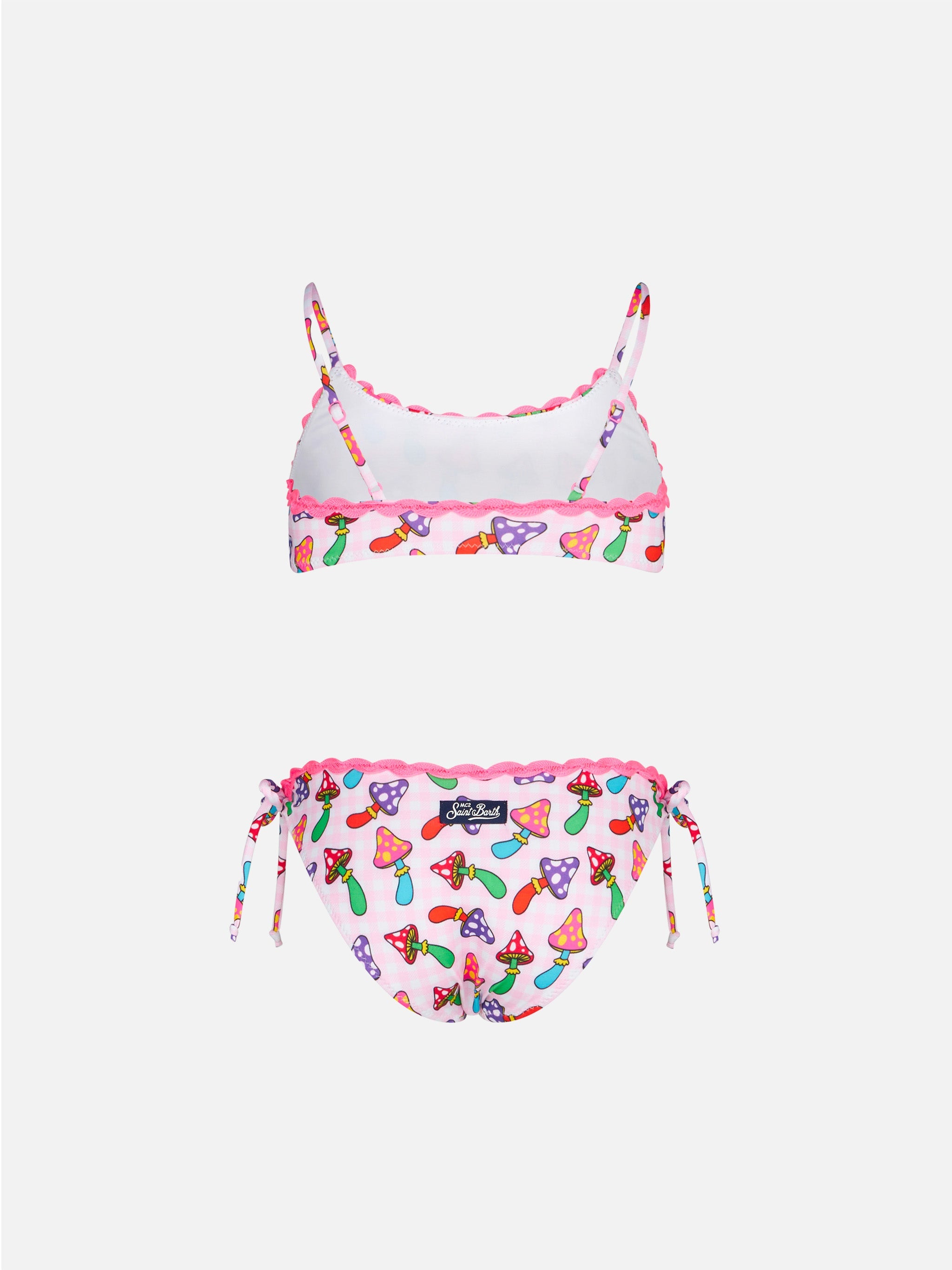 Girl Bralette Bikini With Mushrooms Print __single__