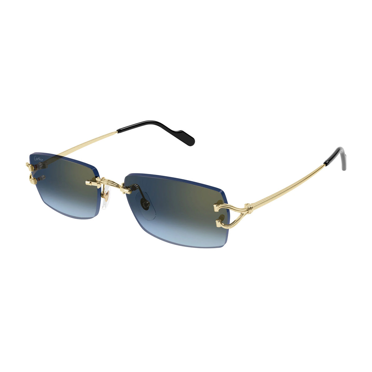 Cartier CT0550S Décor C Classique 002 Gold Blue Oro Metal Occhiali Da Sole