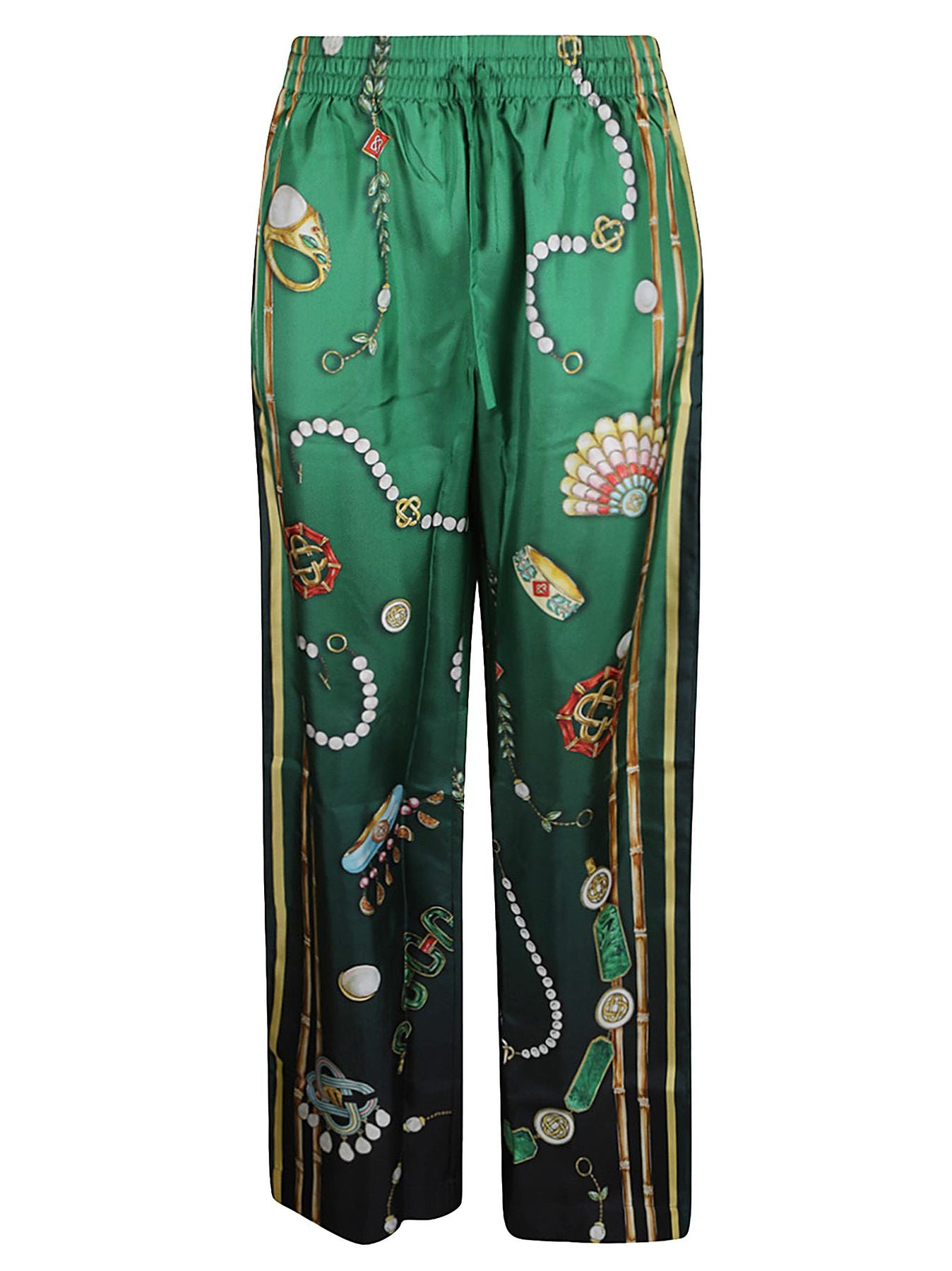MPS24-TR-060-01 Verde Silk. made In Italy. Pantalone