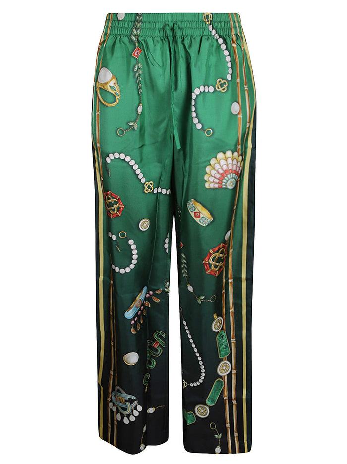 MPS24-TR-060-01 Verde Silk. made In Italy. Pantalone