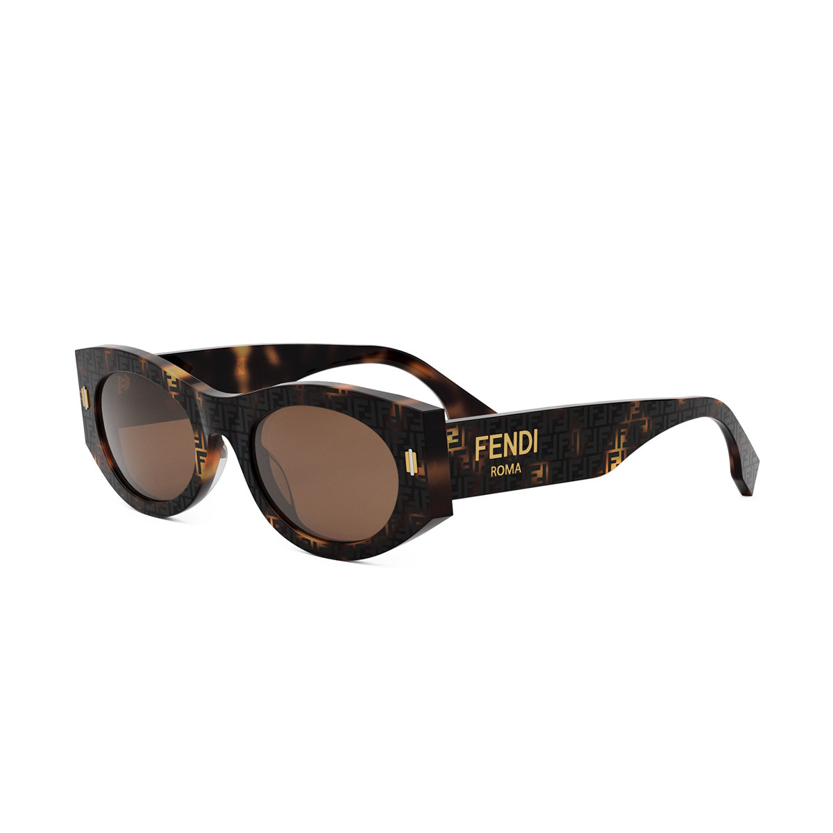 FE40125I Fendi Roma 55E Havana Marrone Acetate Occhiali Da Sole