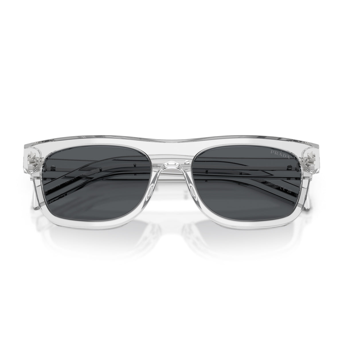 Prada PR B12S 12R07T Grigio Trasparente Acetate Occhiali Da Sole