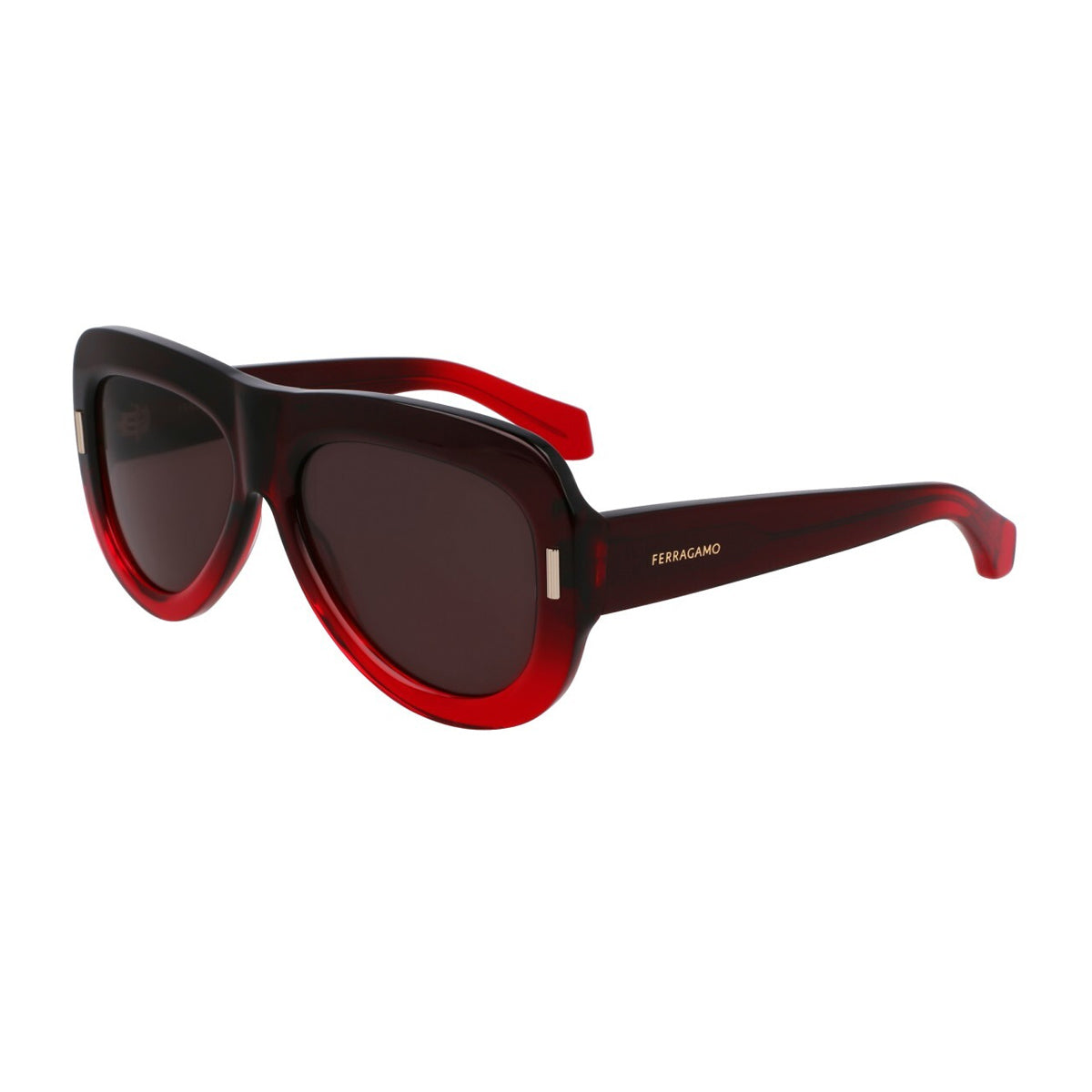 Salvatore Ferragamo SF2029SE 615 Rosso Sfumato Marrone Recycled Acetate Occhiali Da Sole