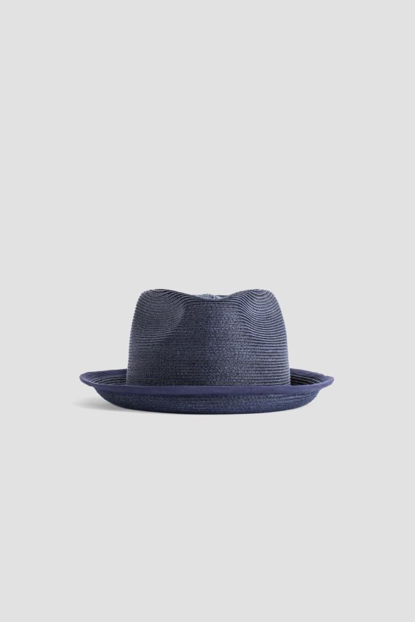Casey Casey A63 Synthetic straw panama hat in navy