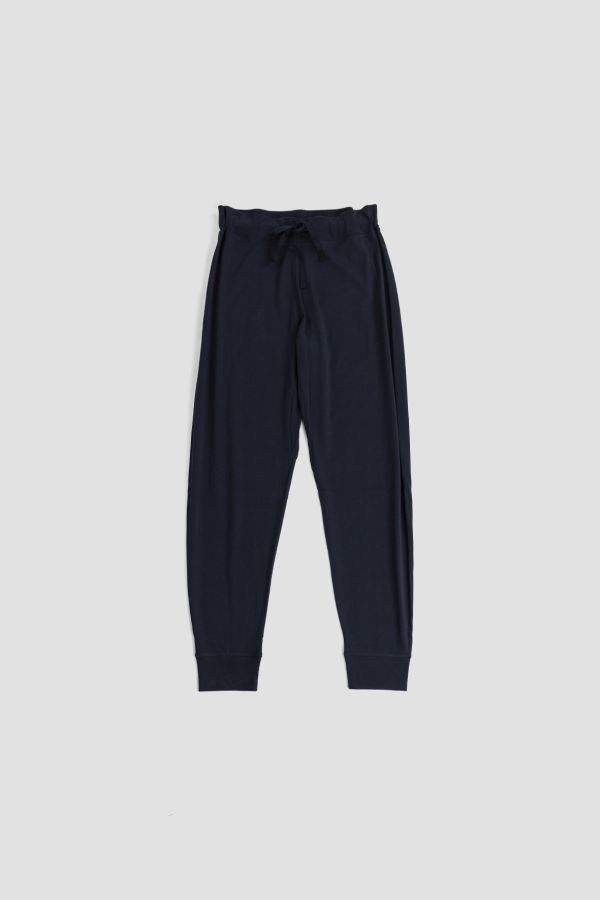 Handvaerk Hand-knit jersey joggers in navy