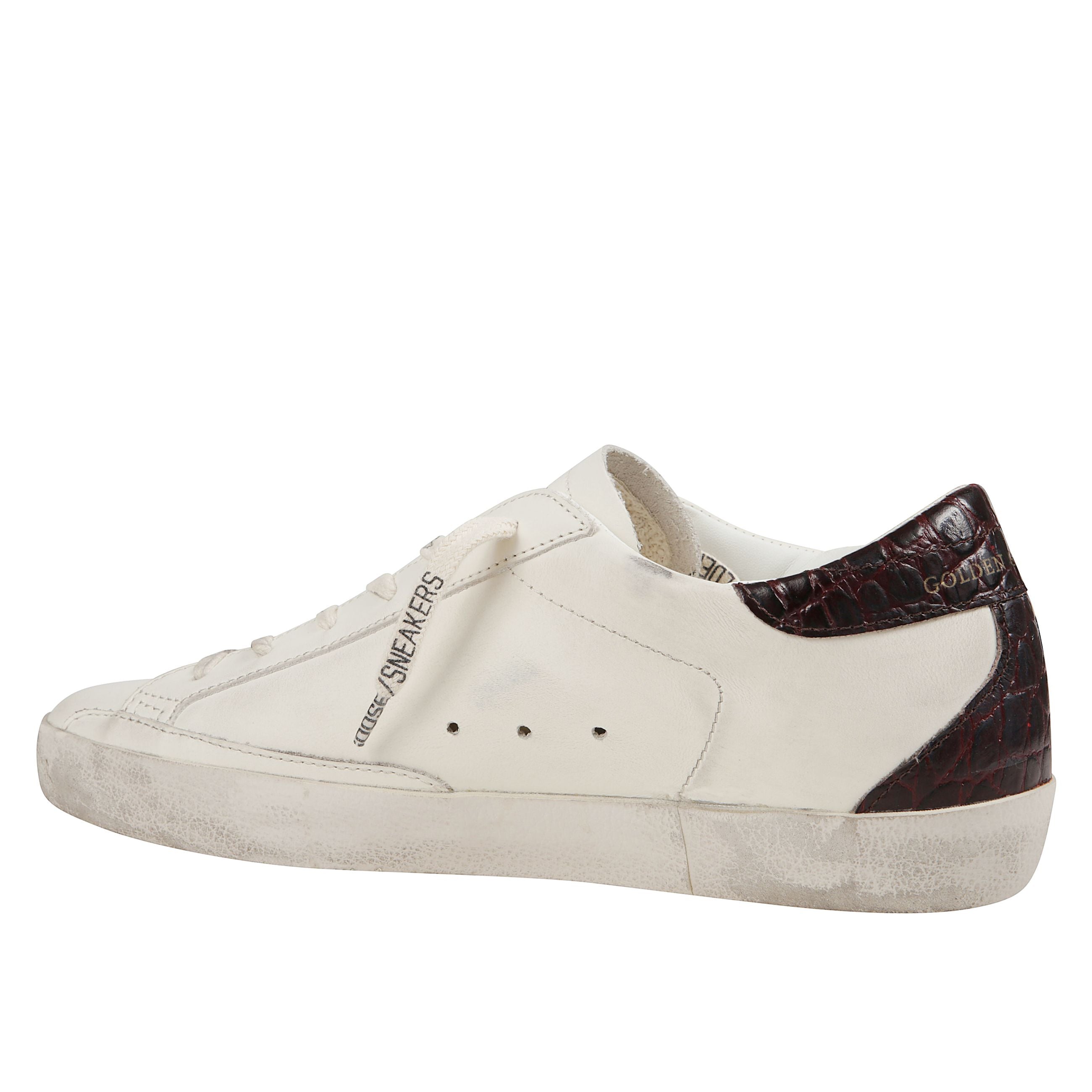 Super-Star White/platinum/burgundy Sneaker