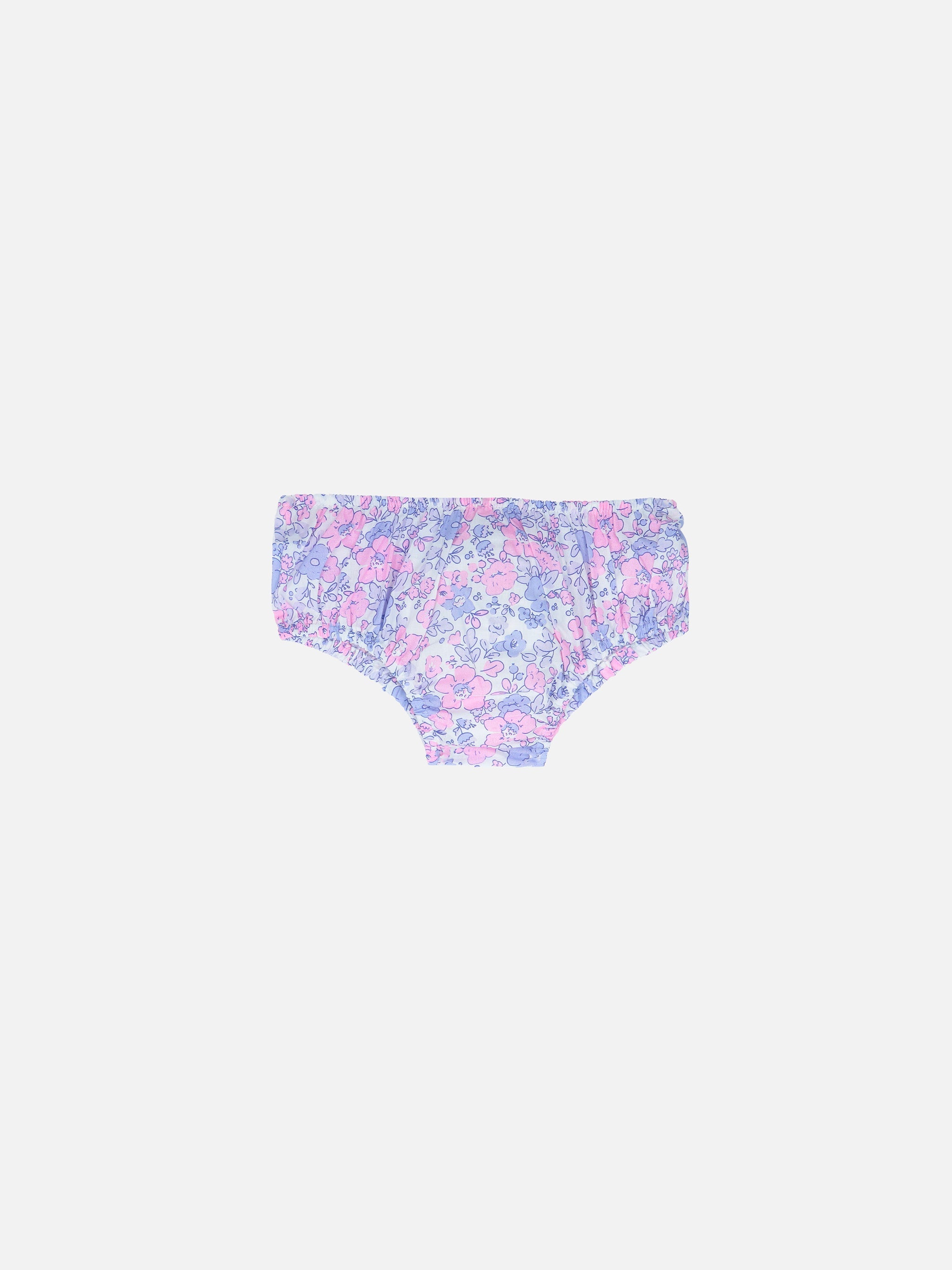 Baby Girl Bloomers Pimmy With Flower Print Pink Bottom_apparel