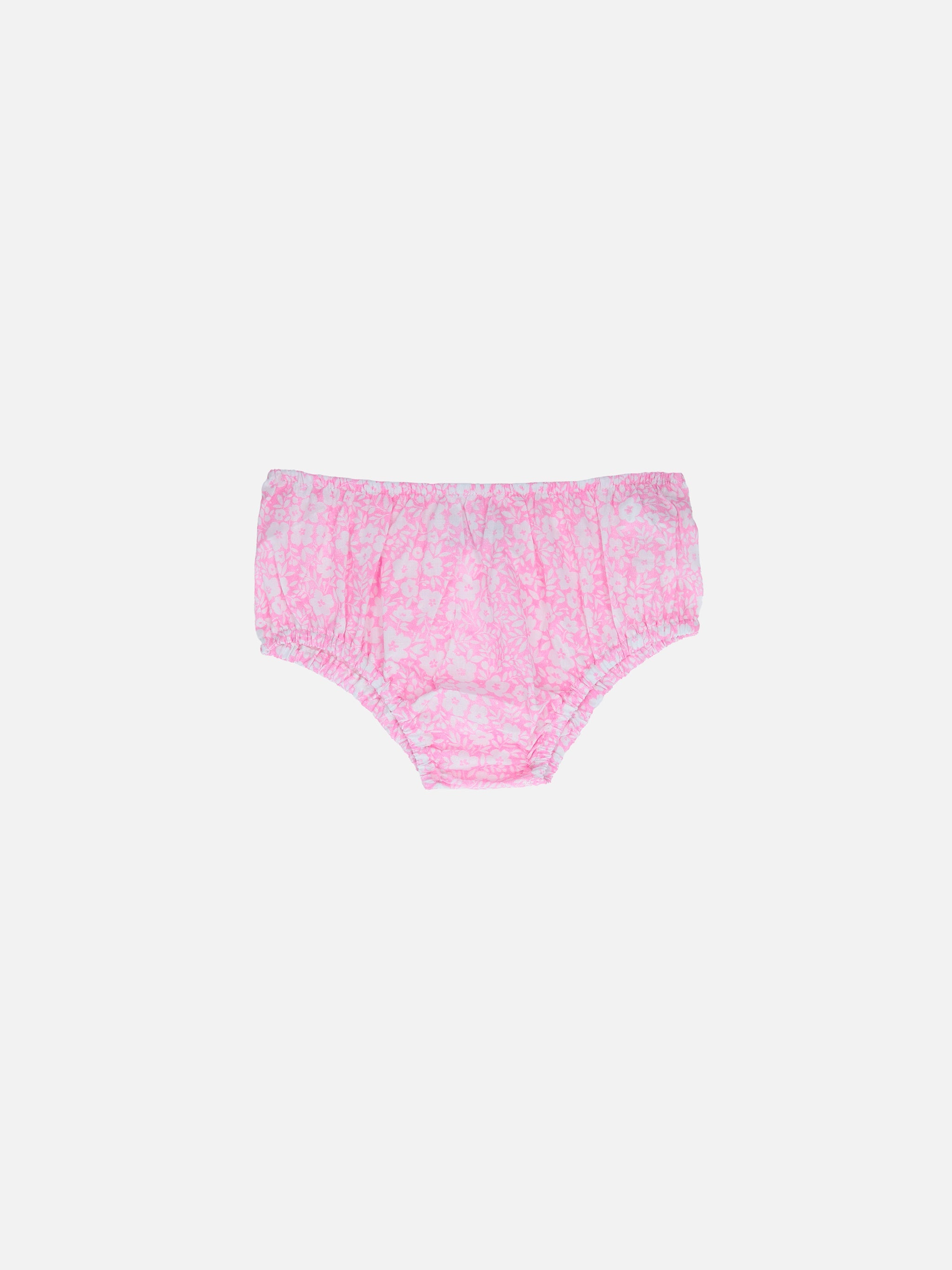 Infant Bloomers Pimmy With Vintage Flower Print Pink Bottom_apparel