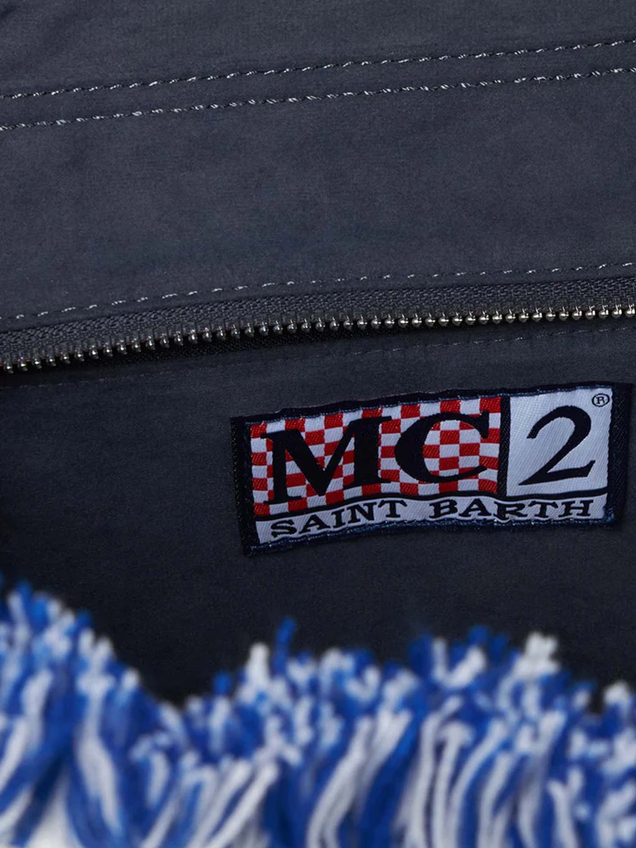 Vanity Wooly Shoulder Bag With Nordic Pattern Blue