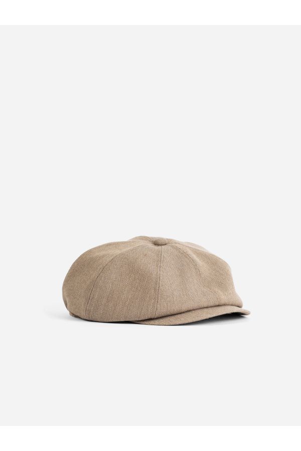 Taiga Takahashi TTSS26006 Wool (marl mixed) flat cap in beige