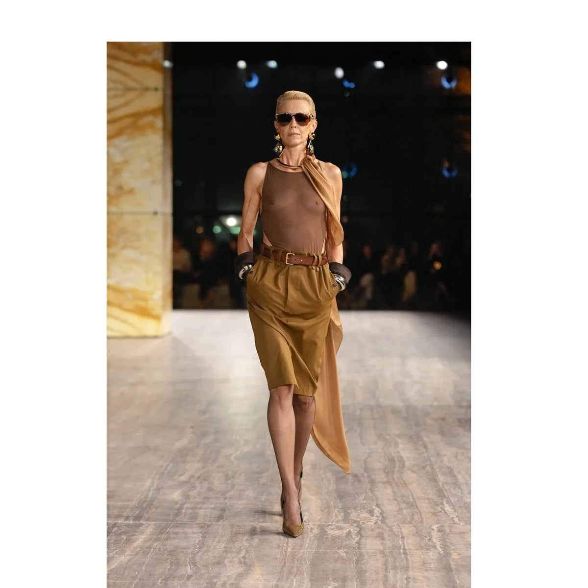 SL M137-F 002 Havana Gold Brown Marrone Bio-injected/metal Occhiali Da Sole