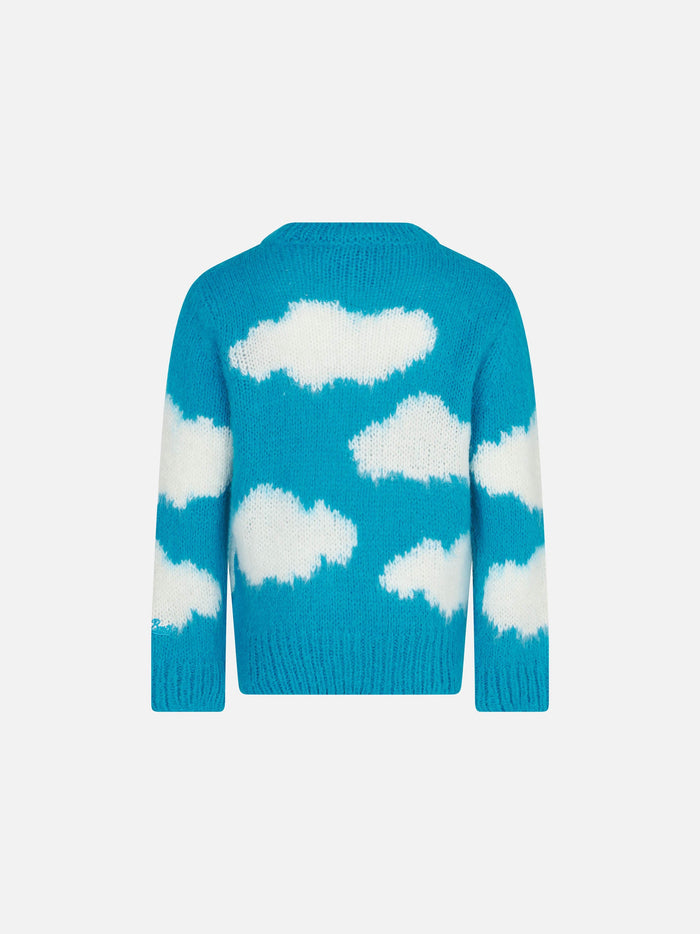 Girl Brushed Sweater With Tra Le Nuvole Embroidery