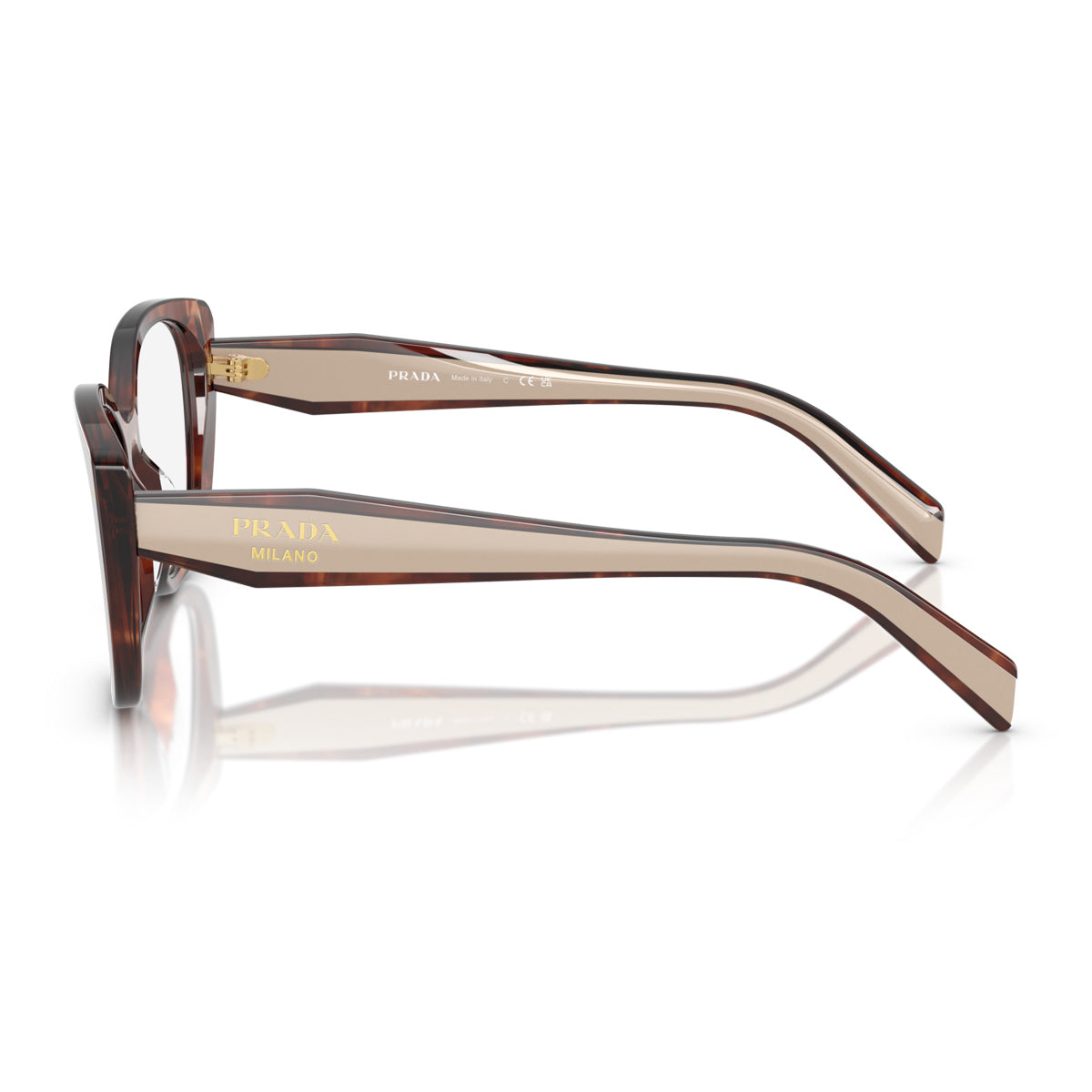 Prada PR B04V 07R1O1 Caramello Havana Marrone Acetate Occhiali Da Vista