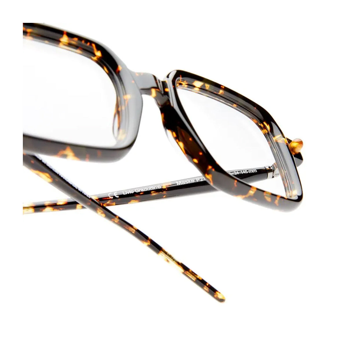 Kuboraum Maske P21 HOF Havana Fire Black Marrone Acetato Mazzucchelli Occhiali Da Vista