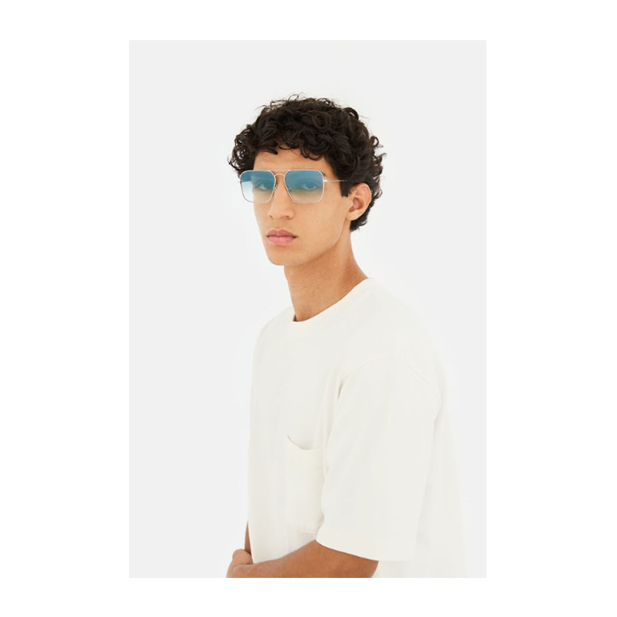 Retrosuperfuture IGGY 2.0 FADEISM AZURE Silver Blu Argento Metal Occhiali Da Sole