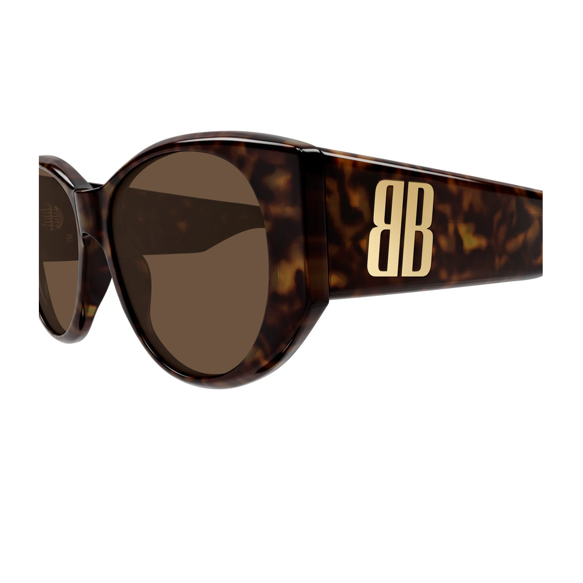Balenciaga BB0455S Linea Extreme 002 Havana Brown Recycled Acetate Occhiali Da Sole