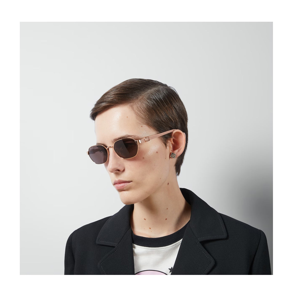 Gucci GG1593S LINE GG LOGO 003 Oro Metal/acetate Occhiali Sole