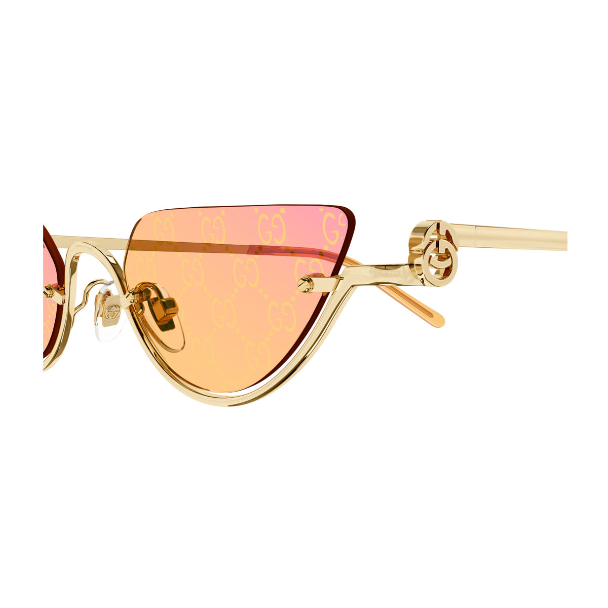 GG1603S LINEA GG LOGO 004 Gold Yellow Oro Metal Occhiali Sole