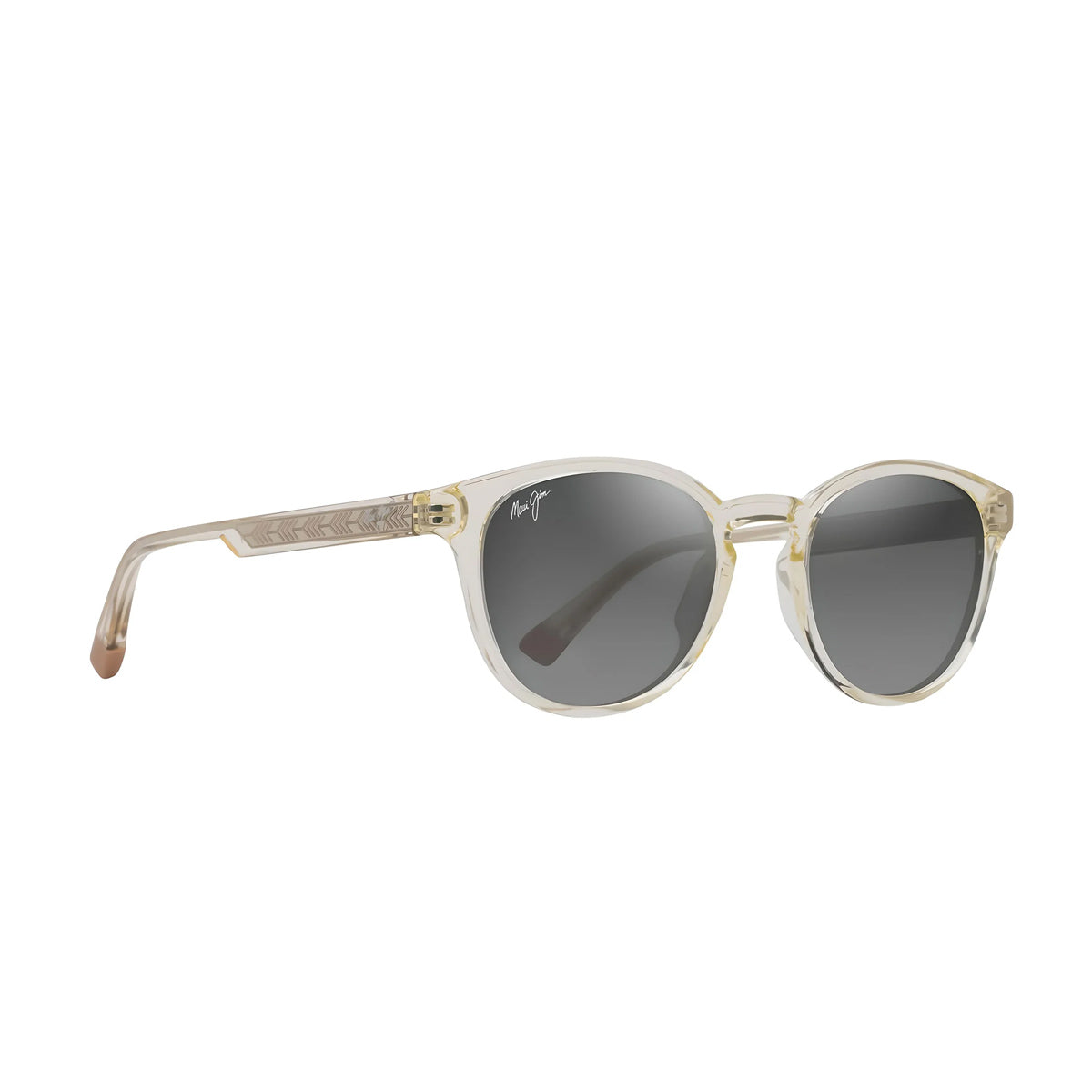 Maui Jim HIEHIE grey shiny trans y Trasparente Acetate Occhiali Sole