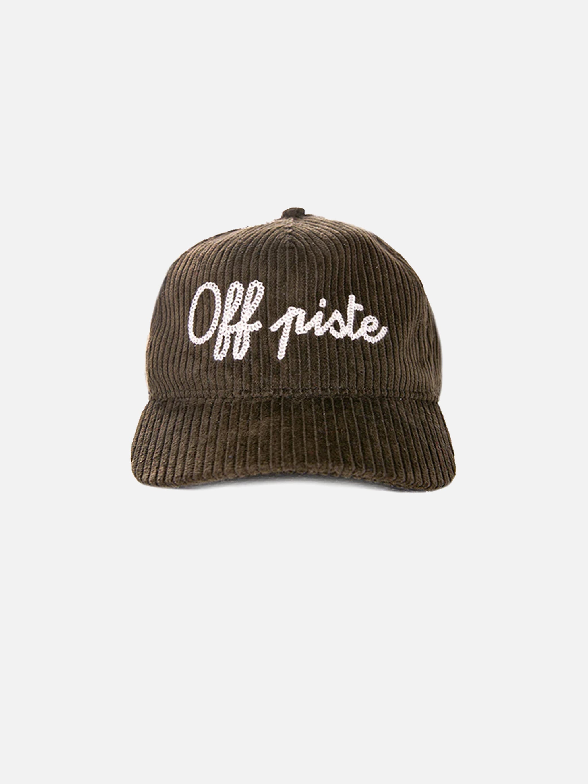 Olive Green Baseball Corduroy Cap Off Piste Embroidery Hat