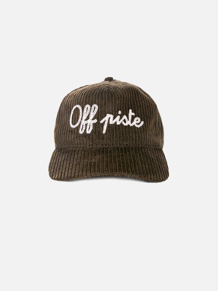 Olive Green Baseball Corduroy Cap Off Piste Embroidery Hat