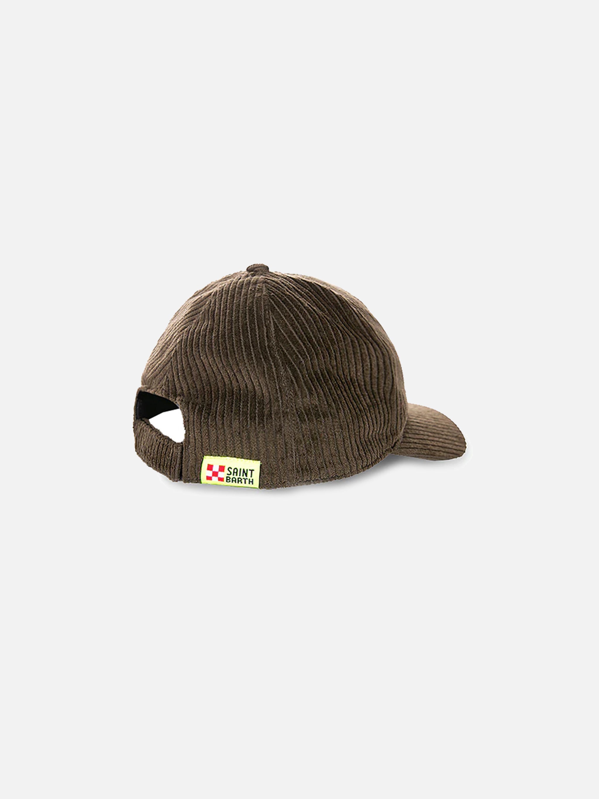 Olive Green Baseball Corduroy Cap Off Piste Embroidery Hat