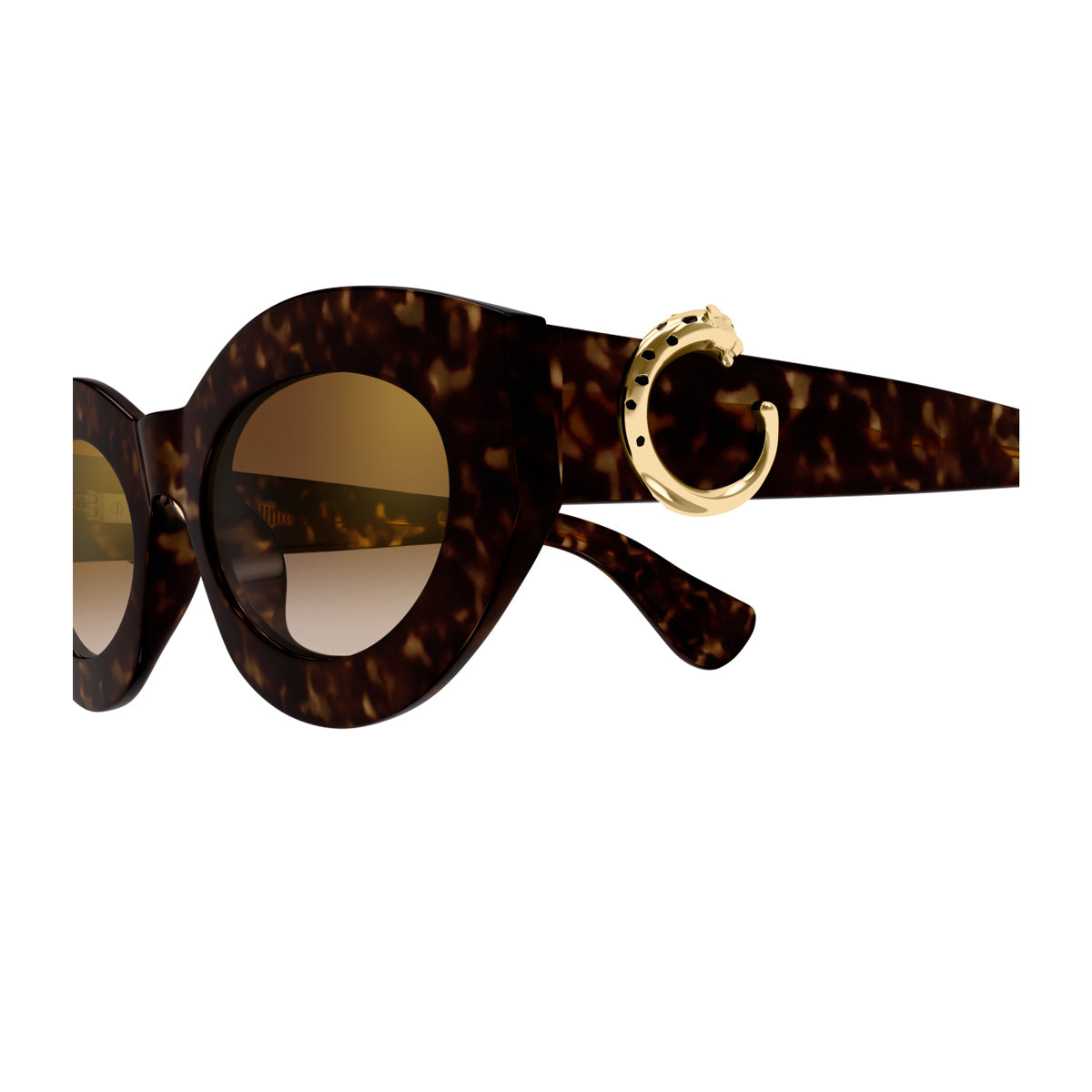 Cartier CT0638S Panthère C de 002 Havana Brown Recycled Acetate Occhiali Da Sole
