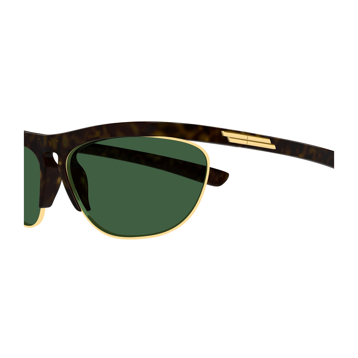 Bottega Veneta BV1348S Linea Speed Rectangular 002 Havana Green Marrone Injected Occhiali Da Sole