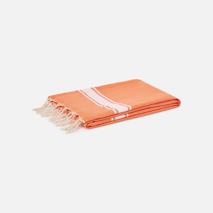 Fluo Orange Fouta Towel Doubled With Sponge