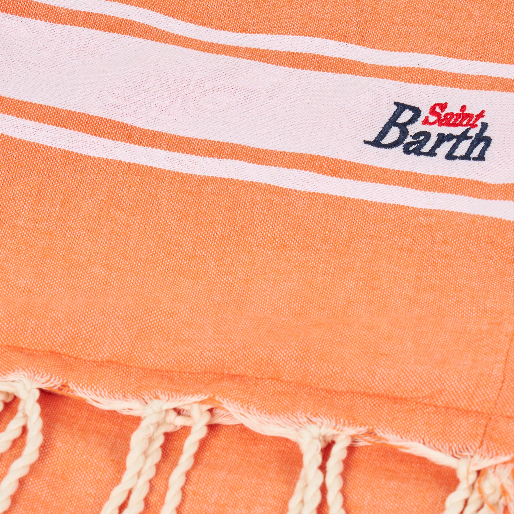 Fluo Orange Fouta Towel Doubled With Sponge