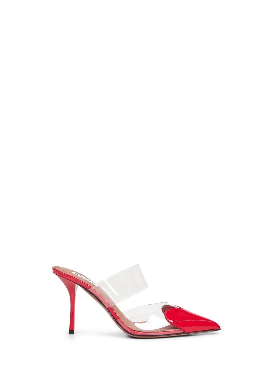 Red Pvc And Patent Leather Mules Calf