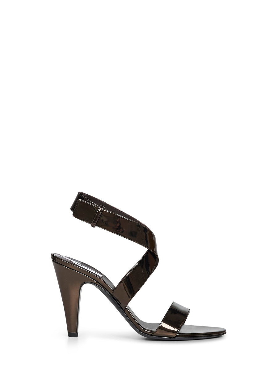 Sandals Cone Mirror-Effect Leather Bronze Lambskin
