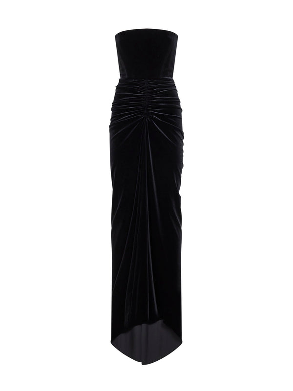 Dress Velvet Black Polyester