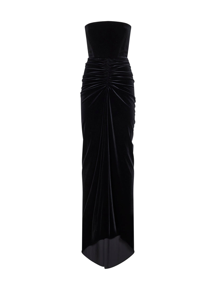 Dress Velvet Black Polyester