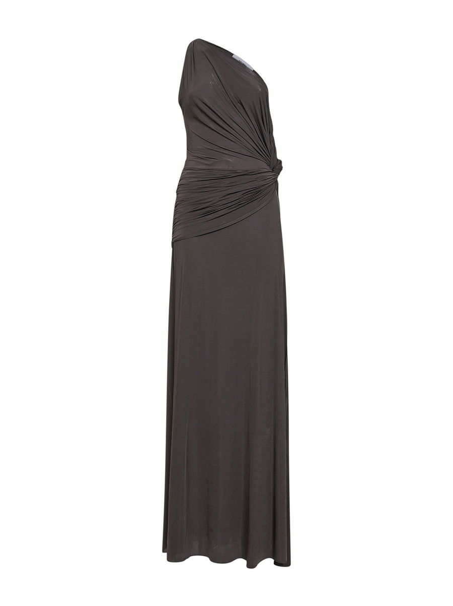 Dress Twisted One-Shoulder Grey Viscose